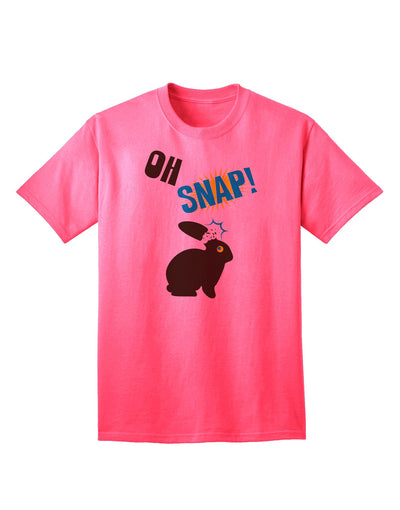 TooLoud Oh Snap Chocolate Easter Bunny - Premium Adult T-Shirt for Festive Occasions-Mens T-shirts-TooLoud-Neon-Pink-Small-Davson Sales