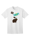 TooLoud Oh Snap Chocolate Easter Bunny - Premium Adult T-Shirt for Festive Occasions-Mens T-shirts-TooLoud-White-Small-Davson Sales