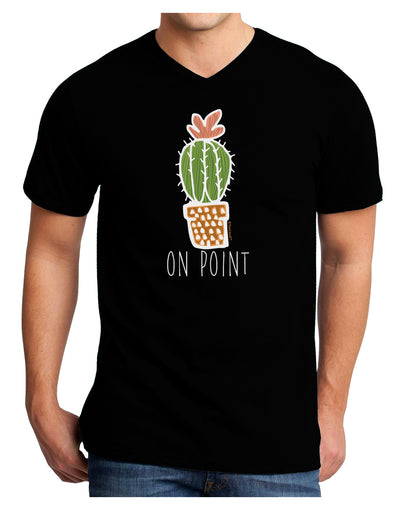 TooLoud On Point Cactus Dark Adult Dark V-Neck T-Shirt-Mens V-Neck T-Shirt-TooLoud-Black-Small-Davson Sales