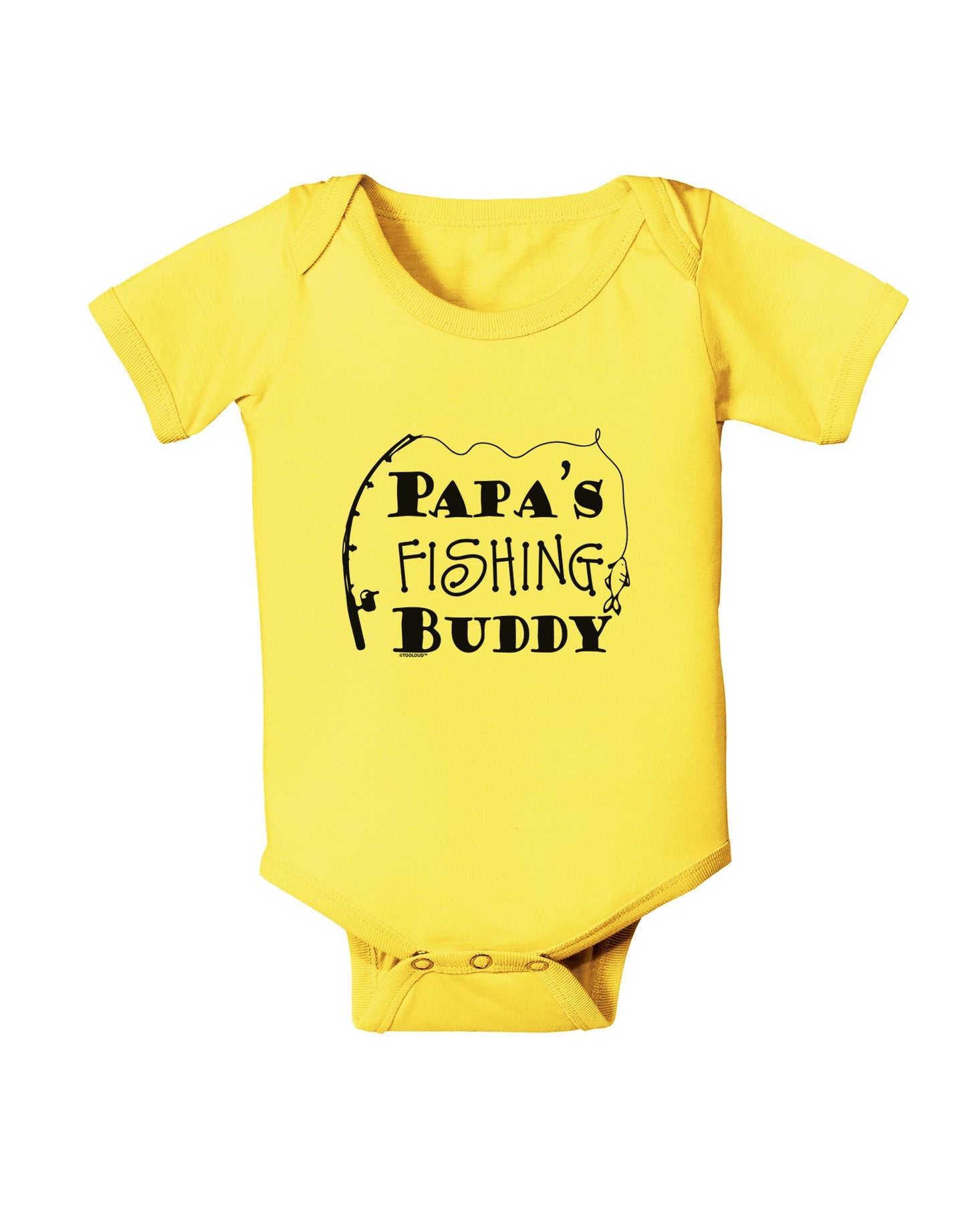 TooLoud Papas Fishing Buddy Baby Romper Bodysuit-Baby Romper-TooLoud-Yellow-06-Months-Davson Sales