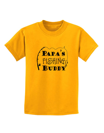 TooLoud Papas Fishing Buddy Childrens T-Shirt-Childrens T-Shirt-TooLoud-Gold-X-Small-Davson Sales