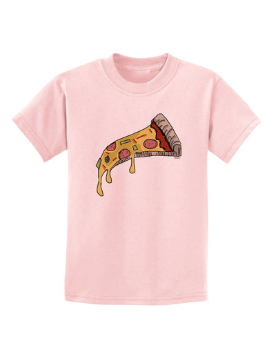 TooLoud Pizza Slice Childrens T-Shirt-Childrens T-Shirt-TooLoud-PalePink-X-Small-Davson Sales
