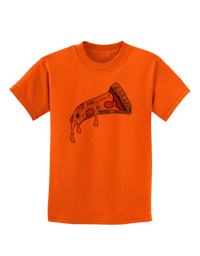 TooLoud Pizza Slice Childrens T-Shirt-Childrens T-Shirt-TooLoud-Orange-X-Small-Davson Sales