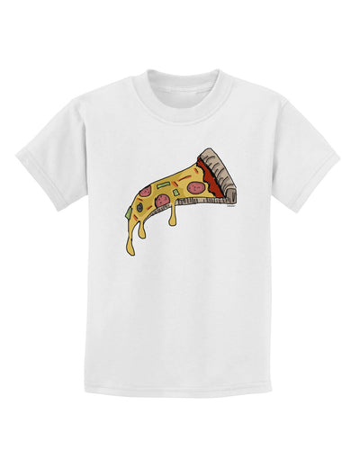 TooLoud Pizza Slice Childrens T-Shirt-Childrens T-Shirt-TooLoud-White-X-Small-Davson Sales