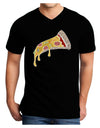 TooLoud Pizza Slice Dark Adult Dark V-Neck T-Shirt-Mens V-Neck T-Shirt-TooLoud-Black-Small-Davson Sales