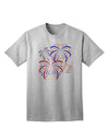 TooLoud Presents: Exquisite Patriotic Fireworks Adult T-Shirt with Bursting Stars-Mens T-shirts-TooLoud-AshGray-Small-Davson Sales