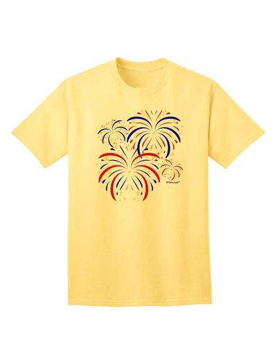 TooLoud Presents: Exquisite Patriotic Fireworks Adult T-Shirt with Bursting Stars-Mens T-shirts-TooLoud-Yellow-Small-Davson Sales