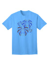 TooLoud Presents: Exquisite Patriotic Fireworks Adult T-Shirt with Bursting Stars-Mens T-shirts-TooLoud-Aquatic-Blue-Small-Davson Sales