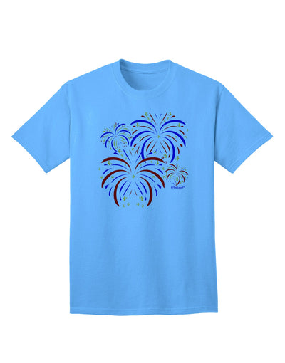 TooLoud Presents: Exquisite Patriotic Fireworks Adult T-Shirt with Bursting Stars-Mens T-shirts-TooLoud-Aquatic-Blue-Small-Davson Sales