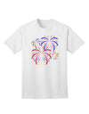 TooLoud Presents: Exquisite Patriotic Fireworks Adult T-Shirt with Bursting Stars-Mens T-shirts-TooLoud-White-Small-Davson Sales