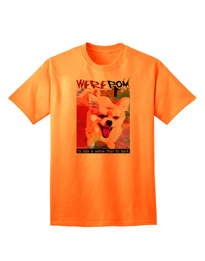 TooLoud Presents: Werewolf Pomeranian Adult T-Shirt from WerePom Collection-Mens T-shirts-TooLoud-Neon-Orange-Small-Davson Sales