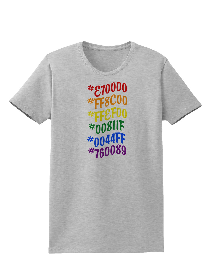 TooLoud Pride Flag Hex Code Womens T-Shirt-Womens T-Shirt-TooLoud-White-X-Small-Davson Sales