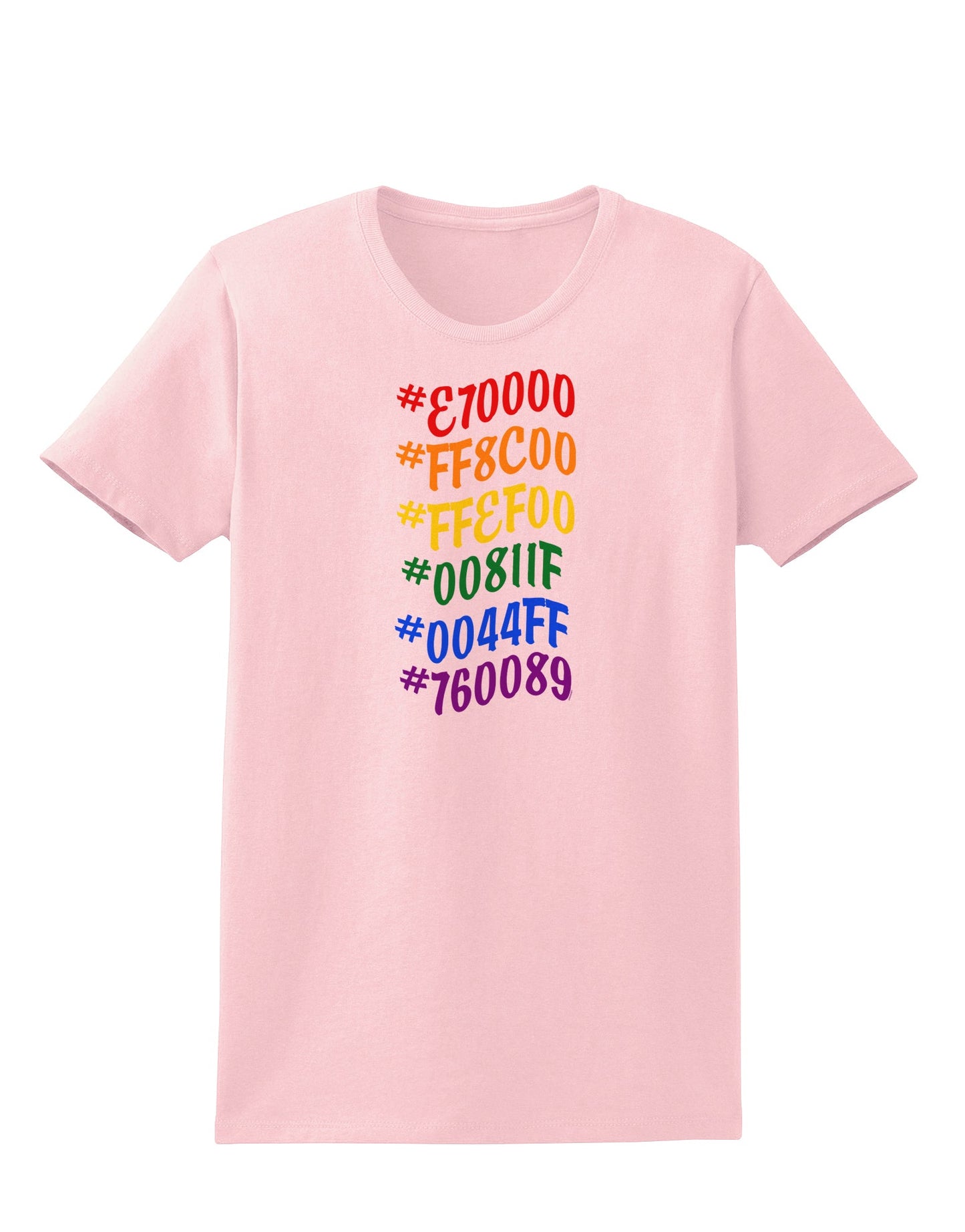 TooLoud Pride Flag Hex Code Womens T-Shirt-Womens T-Shirt-TooLoud-PalePink-X-Small-Davson Sales