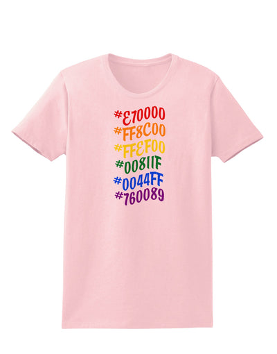 TooLoud Pride Flag Hex Code Womens T-Shirt-Womens T-Shirt-TooLoud-PalePink-X-Small-Davson Sales