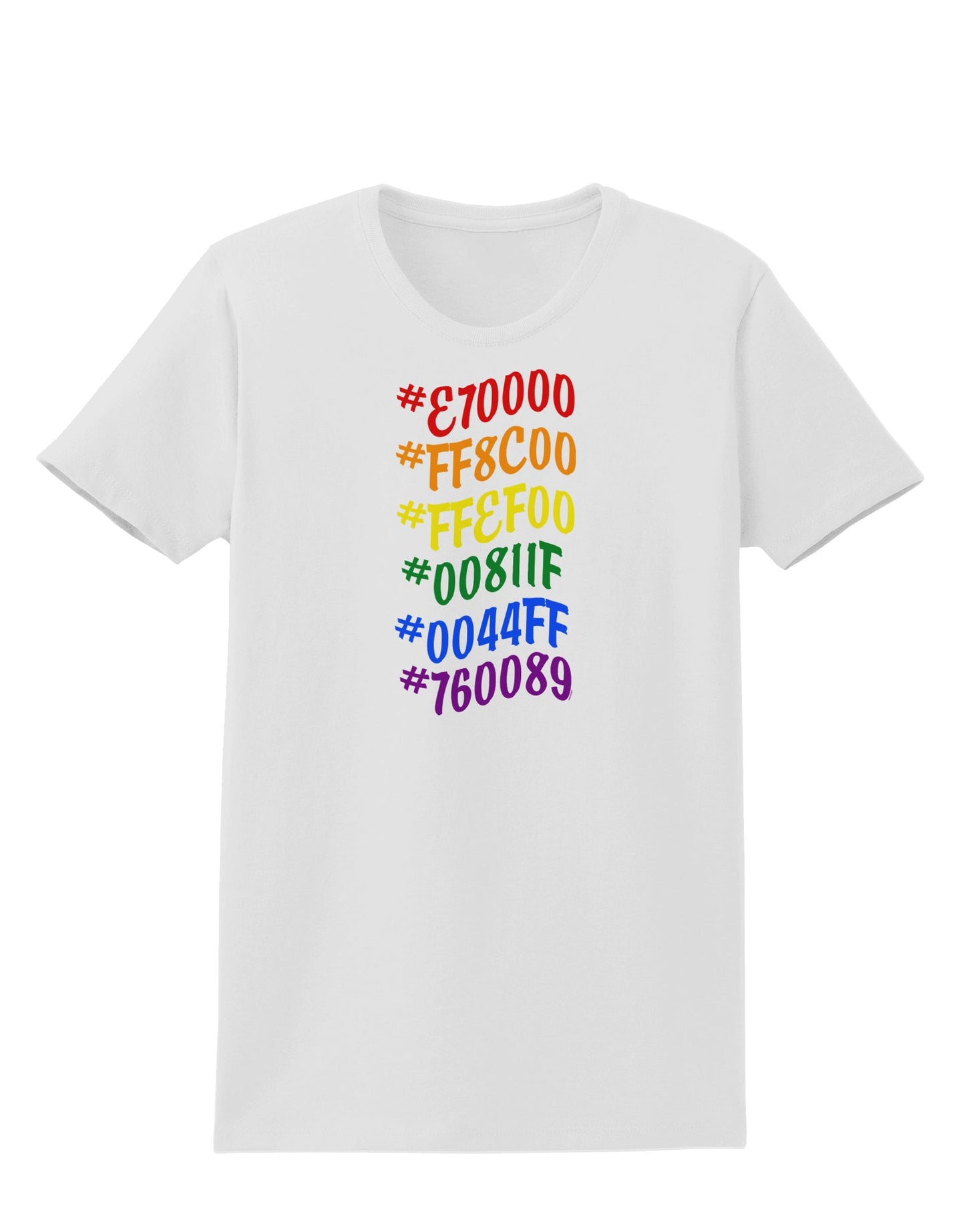 TooLoud Pride Flag Hex Code Womens T-Shirt-Womens T-Shirt-TooLoud-White-X-Small-Davson Sales