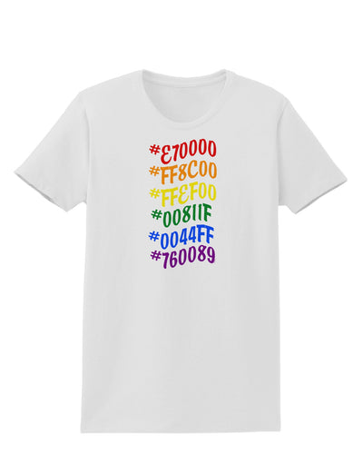 TooLoud Pride Flag Hex Code Womens T-Shirt-Womens T-Shirt-TooLoud-White-X-Small-Davson Sales