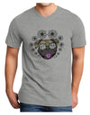 TooLoud Pug Life Hippy Adult V-Neck T-shirt-Mens V-Neck T-Shirt-TooLoud-HeatherGray-Small-Davson Sales