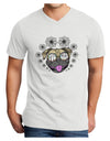 TooLoud Pug Life Hippy Adult V-Neck T-shirt-Mens V-Neck T-Shirt-TooLoud-White-Small-Davson Sales