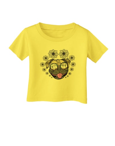 TooLoud Pug Life Hippy Infant T-Shirt-Infant T-Shirt-TooLoud-Yellow-06-Months-Davson Sales