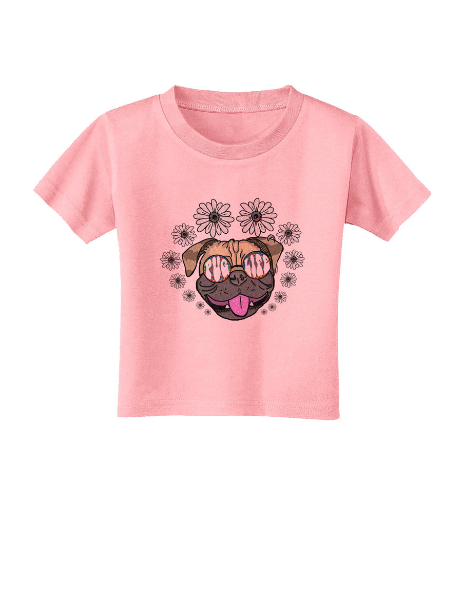 TooLoud Pug Life Hippy Toddler T-Shirt-Toddler T-shirt-TooLoud-White-2T-Davson Sales