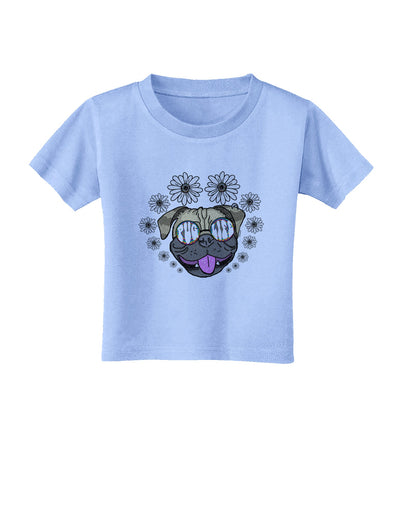 TooLoud Pug Life Hippy Toddler T-Shirt-Toddler T-shirt-TooLoud-Aquatic-Blue-2T-Davson Sales