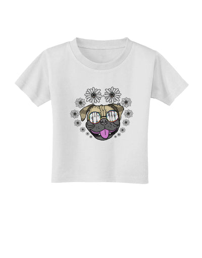 TooLoud Pug Life Hippy Toddler T-Shirt-Toddler T-shirt-TooLoud-White-2T-Davson Sales