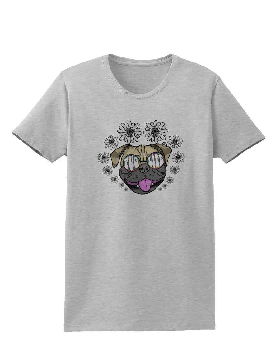 TooLoud Pug Life Hippy Womens T-Shirt-Womens T-Shirt-TooLoud-White-X-Small-Davson Sales