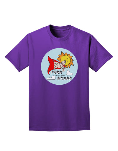 TooLoud Pugs Are My Kinda Drugs Dark Adult Dark T-Shirt-Mens-Tshirts-TooLoud-Purple-Small-Davson Sales