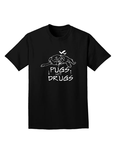 TooLoud Pugs Not Drugs Dark Adult Dark T-Shirt-Mens-Tshirts-TooLoud-Black-Small-Davson Sales