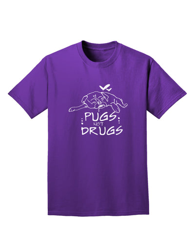 TooLoud Pugs Not Drugs Dark Adult Dark T-Shirt-Mens-Tshirts-TooLoud-Purple-Small-Davson Sales