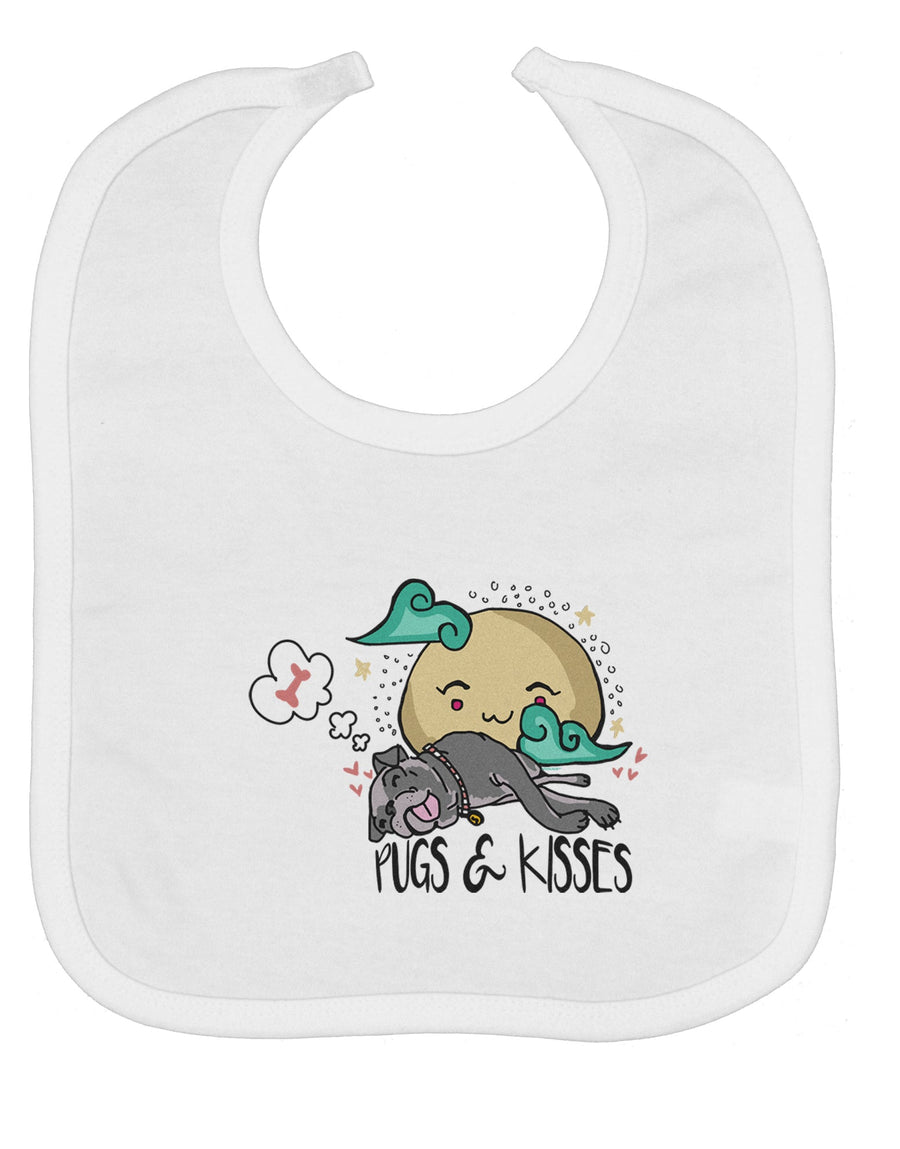 TooLoud Pugs and Kisses Baby Bib