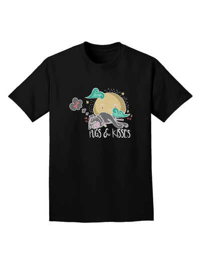 TooLoud Pugs and Kisses Dark Adult Dark T-Shirt-Mens-Tshirts-TooLoud-Black-Small-Davson Sales