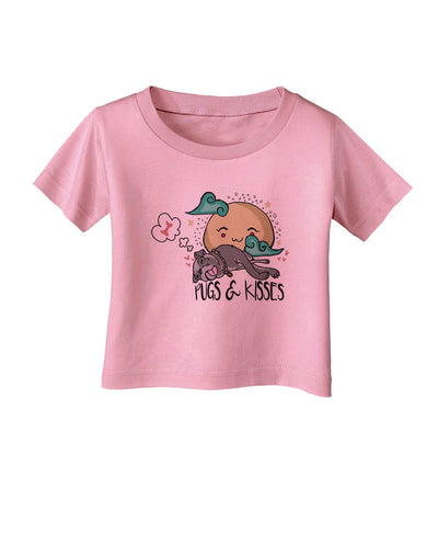 TooLoud Pugs and Kisses Infant T-Shirt-Infant T-Shirt-TooLoud-Candy-Pink-06-Months-Davson Sales