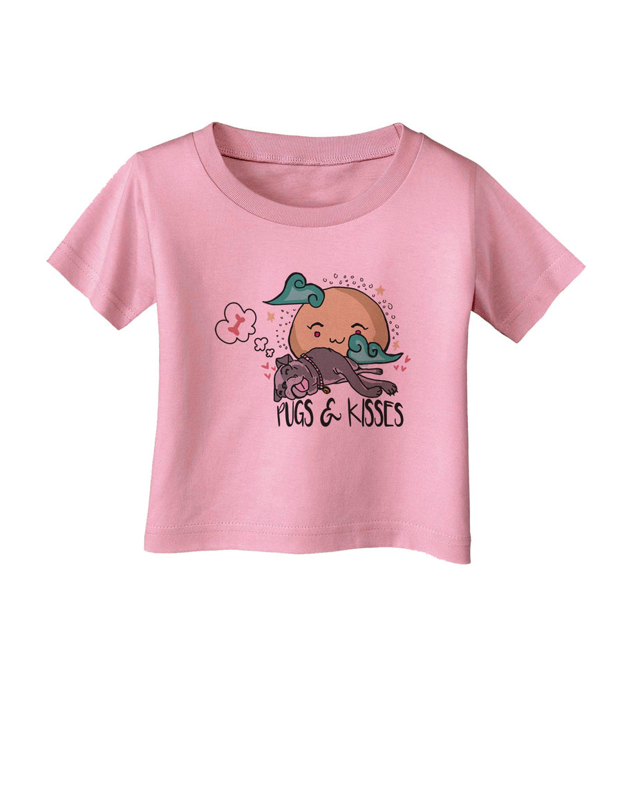 TooLoud Pugs and Kisses Infant T-Shirt-Infant T-Shirt-TooLoud-White-06-Months-Davson Sales
