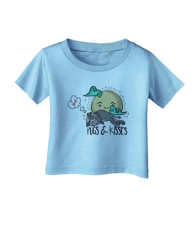 TooLoud Pugs and Kisses Infant T-Shirt-Infant T-Shirt-TooLoud-Aquatic-Blue-06-Months-Davson Sales