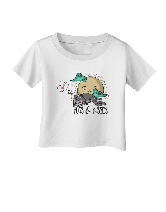 TooLoud Pugs and Kisses Infant T-Shirt-Infant T-Shirt-TooLoud-White-06-Months-Davson Sales