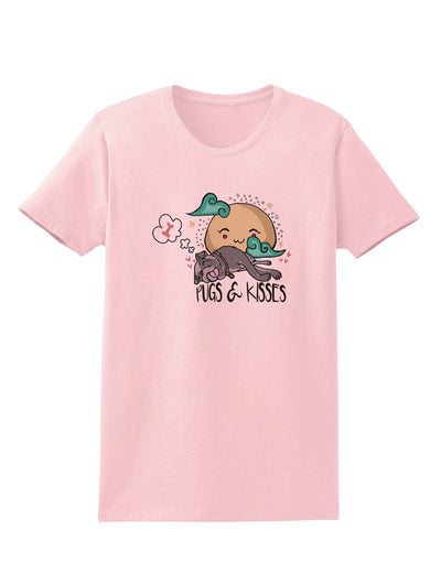 TooLoud Pugs and Kisses Womens T-Shirt-Womens T-Shirt-TooLoud-PalePink-X-Small-Davson Sales