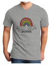 TooLoud RAINBROS Adult V-Neck T-shirt-Mens V-Neck T-Shirt-TooLoud-HeatherGray-Small-Davson Sales