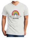 TooLoud RAINBROS Adult V-Neck T-shirt-Mens V-Neck T-Shirt-TooLoud-White-Small-Davson Sales