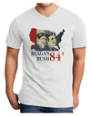 TooLoud REAGAN BUSH 84 Adult V-Neck T-shirt-Mens V-Neck T-Shirt-TooLoud-White-Small-Davson Sales