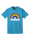 TooLoud Rainbow - Be Proud Gay Pride Adult Dark T-Shirt-Mens T-Shirt-TooLoud-Turquoise-Small-Davson Sales