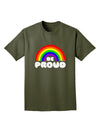 TooLoud Rainbow - Be Proud Gay Pride Adult Dark T-Shirt-Mens T-Shirt-TooLoud-Military-Green-Small-Davson Sales