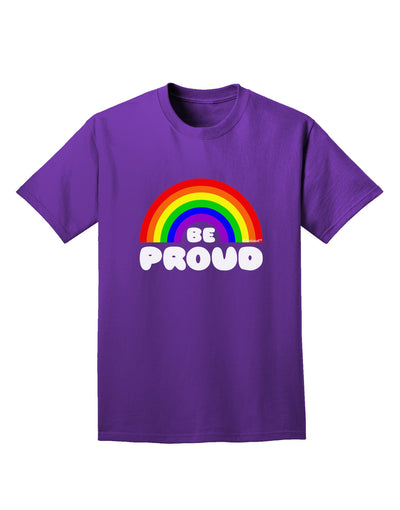 TooLoud Rainbow - Be Proud Gay Pride Adult Dark T-Shirt-Mens T-Shirt-TooLoud-Purple-Small-Davson Sales