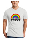 TooLoud Rainbow - Be Proud Gay Pride Adult V-Neck T-shirt-Mens V-Neck T-Shirt-TooLoud-White-Small-Davson Sales