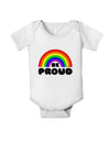 TooLoud Rainbow - Be Proud Gay Pride Baby Romper Bodysuit-Baby Romper-TooLoud-White-06-Months-Davson Sales