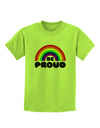 TooLoud Rainbow - Be Proud Gay Pride Childrens T-Shirt-Childrens T-Shirt-TooLoud-Lime-Green-X-Small-Davson Sales