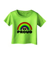 TooLoud Rainbow - Be Proud Gay Pride Infant T-Shirt-Infant T-Shirt-TooLoud-Lime-Green-06-Months-Davson Sales