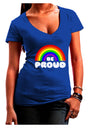 TooLoud Rainbow - Be Proud Gay Pride Juniors V-Neck Dark T-Shirt-Womens V-Neck T-Shirts-TooLoud-Royal-Blue-Juniors Fitted Small-Davson Sales