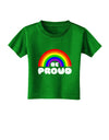 TooLoud Rainbow - Be Proud Gay Pride Toddler T-Shirt Dark-Toddler T-Shirt-TooLoud-Clover-Green-2T-Davson Sales