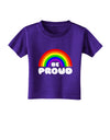 TooLoud Rainbow - Be Proud Gay Pride Toddler T-Shirt Dark-Toddler T-Shirt-TooLoud-Purple-2T-Davson Sales